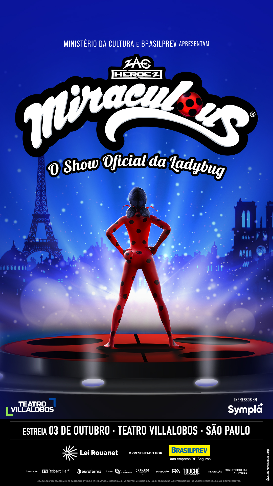 “Miraculous® Ladybug: O Show Musical” estreia temporada inédita em São Paulo no Teatro Villa Lobos