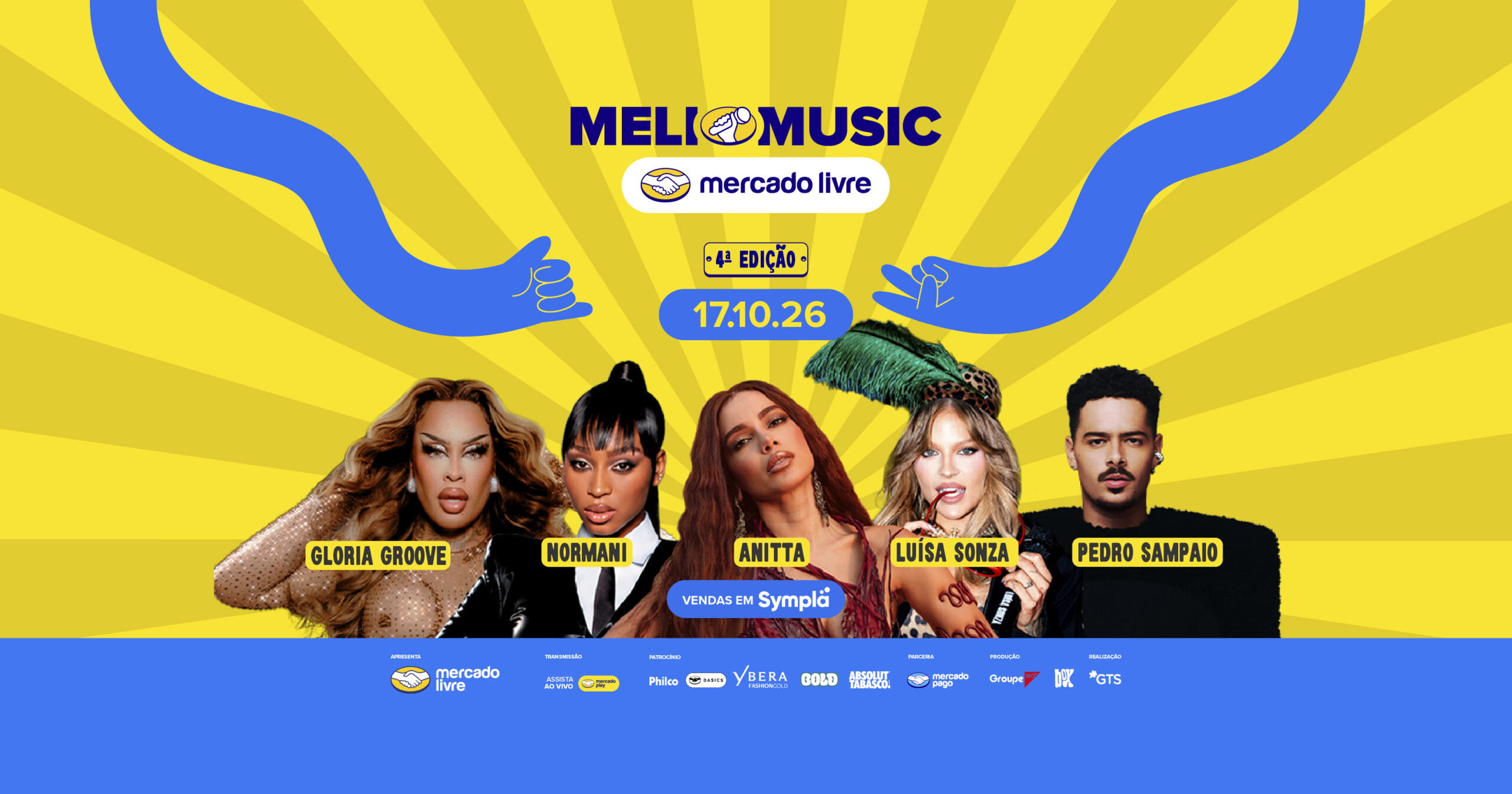 Meli Music 4 abre novo lote de ingressos para festival com Anitta, Normani e Gloria Groove